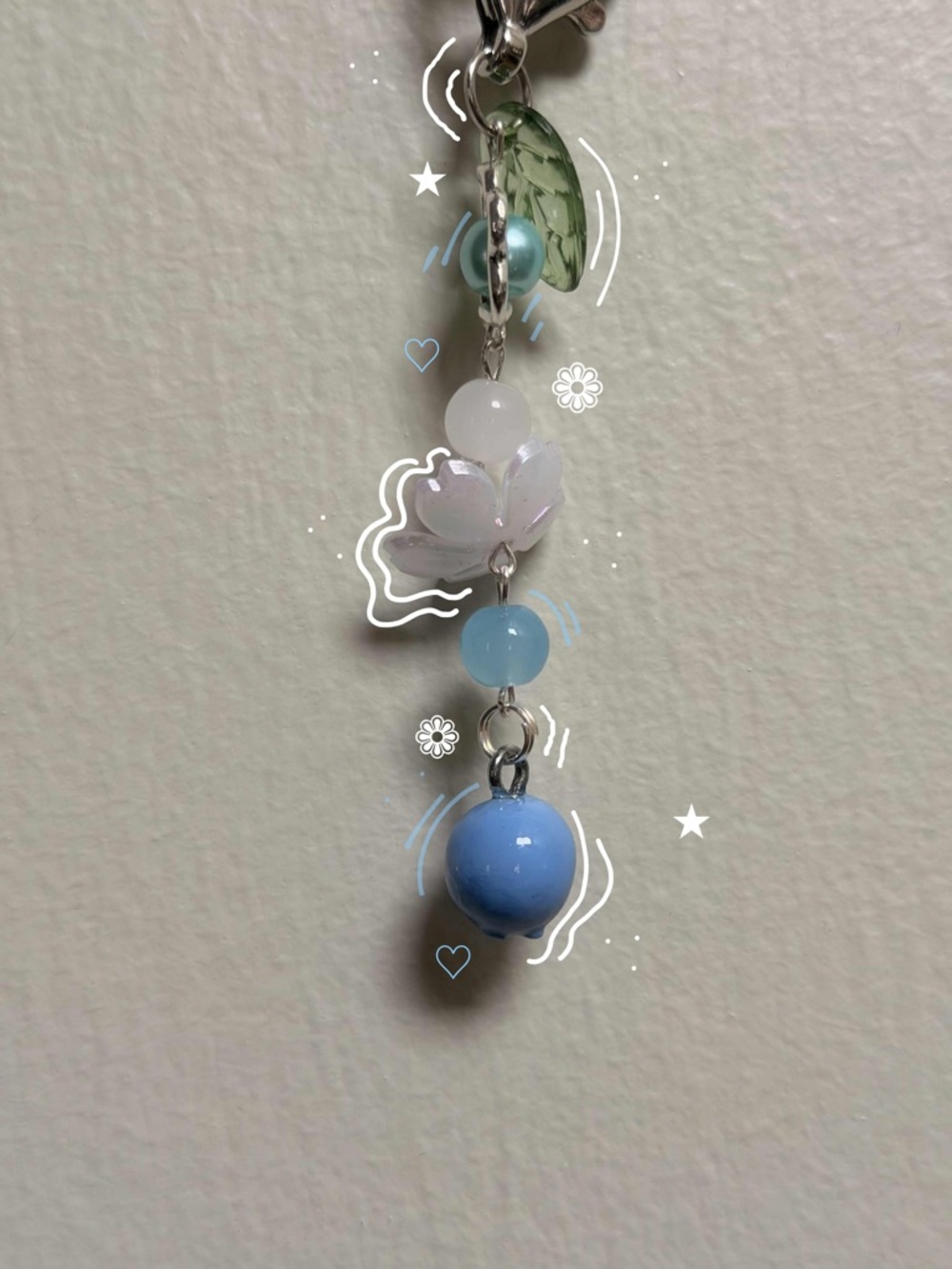 Handmade Blueberry Bag Charm